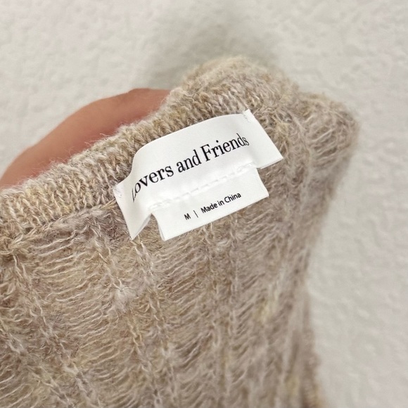 Lovers + Friends Lonela Off The Shoulder Sweater Mini Dress in Oatmeal Medium - Picture 4 of 5